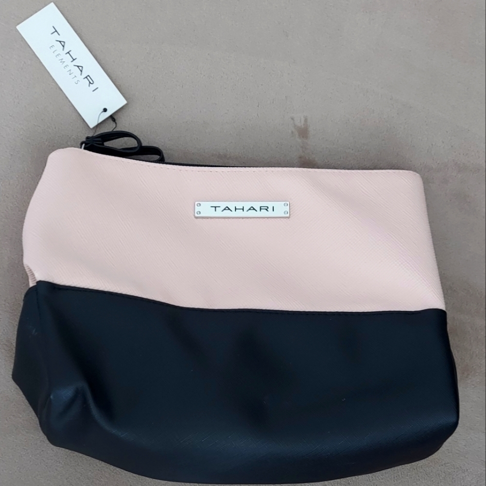 Tahari Pyramid cosmetic bag makeup bag